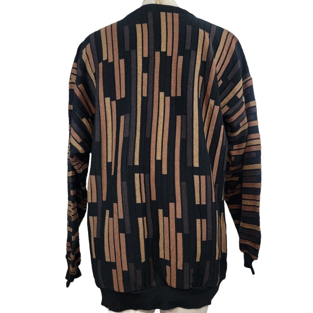 Tundra Canada Sweater Mens Extra Large Black Vintage Dad 3D Pullover Cosby - Picture 2 of 8